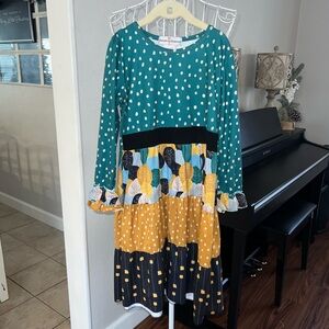 Girls Multi-Print Dress